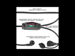 NEMA 5-15P a NEMA 5-15R cavo di alimentazione