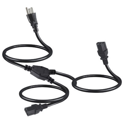 2 prese di corrente Y Splitter Computer Power Cord con spina a corrente alternata Nema 515P standard e ingresso C13