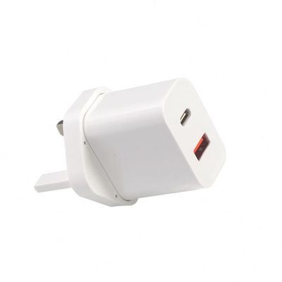 1A+1C Caricabatterie USB per viaggi Carica rapida Tipo C Fast 30W Wall UK Qc Charging