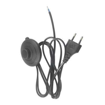Cavo di alimentazione EU a 2 pin con interruttore a pedale per lampade di sale, 6FT, nero