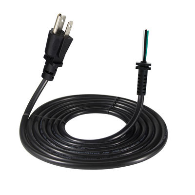 NEMA 5-15P 3-prong AC Power Cord 250V 13A Cablaggio aperto