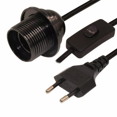 Cable di presa UE per il supporto per lampadina E26 con interruttore 303 per apparecchiature di illuminazione da tavolo per lampadine da tavolo 250V 4A