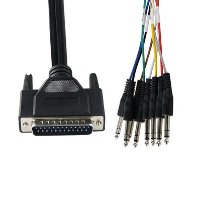 DB - 25 a 6,35 mm TS Audio Breakout Cable Shielded 28AWG per attrezzature audio professionali / studi di registrazione con lunghezza di 4 piedi