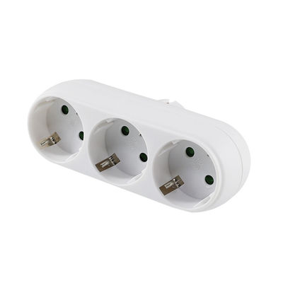 Adaptatore europeo a presa di corrente a 3 vie con 3 prese di corrente alternata 250V 10A Compatto per uso domestico e di viaggio