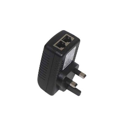 UK Plug PoE Injector Adapter -48V Fornitore di alimentazione attiva su Ethernet per telecamere IP, AP wireless, telefono VoIP