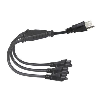 Cavo sdoppiatore di alimentazione NEMA 5-15P a 4 vie IEC C5 per laptop