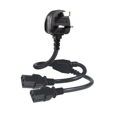 Cavo sdoppiatore di alimentazione BSI UK Plug a 2xC13 1.5mm² Fusibile 3A