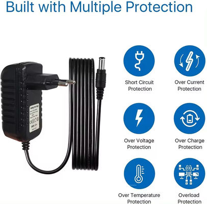Black Dc 12V 0.5A 1A 1.5A 2A 2.5A 3A Adaptore di alimentazione per telecamere Cctv Ip Carica Ac a Dc Adaptore Dc 5.5Mm Jack