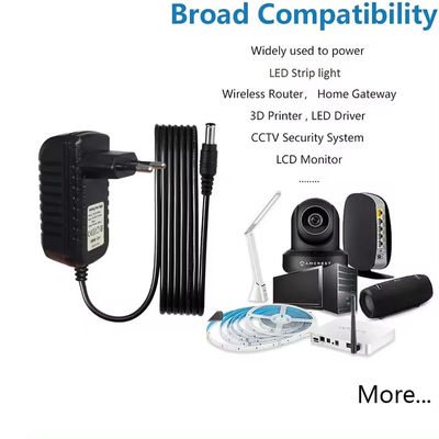 Black Dc 12V 0.5A 1A 1.5A 2A 2.5A 3A Adaptore di alimentazione per telecamere Cctv Ip Carica Ac a Dc Adaptore Dc 5.5Mm Jack