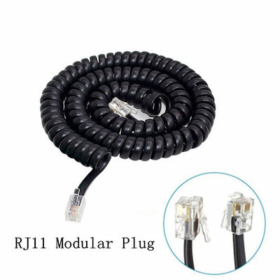 RJ9 RJ11 RJ12 linea telefonica nera cavo spirale cavo telefonico 24AWG 350MHz