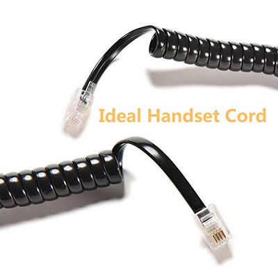 RJ9 RJ11 RJ12 linea telefonica nera cavo spirale cavo telefonico 24AWG 350MHz