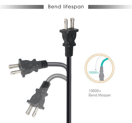 18AWG NEMA 1-15P C7-US 2 Prong Cordone di alimentazione elettrica Figura 8 connettore