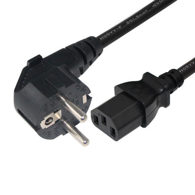 Corde di alimentazione a corrente alternata a 2 perni Corde di alimentazione europee con connettore IEC C13 in PVC