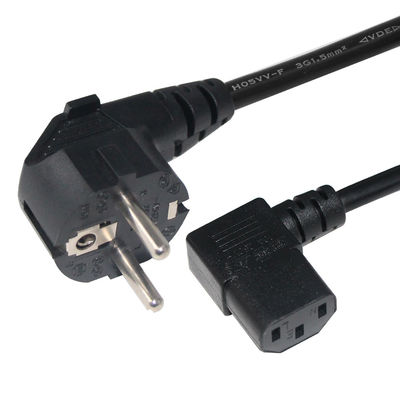 Corde di alimentazione a corrente alternata a 2 perni Corde di alimentazione europee con connettore IEC C13 in PVC
