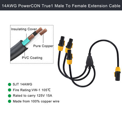True1 maschio a 3 femmine Y Splitter PowerCON cavo 1m-10m