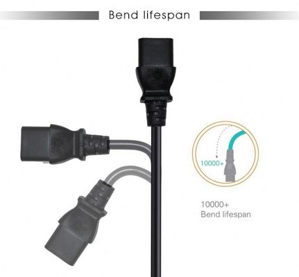 10A IEC Femminile C20 a C13 Corde di alimentazione elettrica VDE 2 Ft Corde di estensione nera