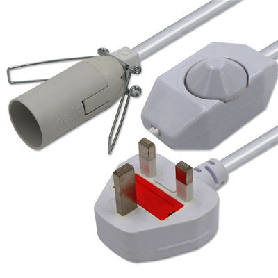 Porta lampada E27 cavo di alimentazione elettrica con 6 piedi H03VVH2-F 0,75mm/2C UK 3 pin Plug
