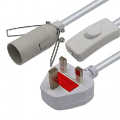 Porta lampada E27 cavo di alimentazione elettrica con 6 piedi H03VVH2-F 0,75mm/2C UK 3 pin Plug