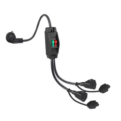 15A/125V Flat Plug Inline 1 Main Line 2 Sub Nema 515P 3Pin Y Tipo Splitter Cord di alimentazione con interruttore