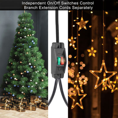 15A/125V Flat Plug Inline 1 Main Line 2 Sub Nema 515P 3Pin Y Tipo Splitter Cord di alimentazione con interruttore