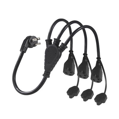 Certificato USA 6Ft 3 Pin Plug 515P To 3 Way Nema 515R Ac Extension Cord Three Prong Outlet Splitter