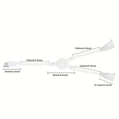 125V 13A Corde elettriche NEMA5-15P a NEMA 5-15R 1 a 2 Y Splitter SJT 16AWG 3 fili