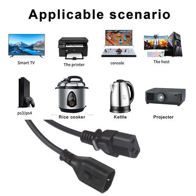 OEM 1.5M Computer AC Corde di alimentazione elettrica IEC C14 Plug To IEC C13 connettori femminili
