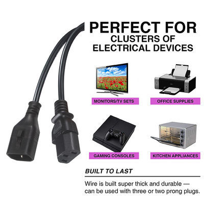 OEM 1.5M Computer AC Corde di alimentazione elettrica IEC C14 Plug To IEC C13 connettori femminili