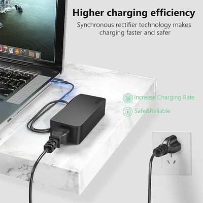 65W Adaptore di alimentazione per desktop Caricatore per computer con cavo di carica di tipo C Input 100V-240V