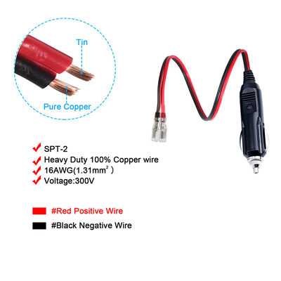 Fuse 15A con LED Light Car Cigarette Lighter Strip End Extension Cable