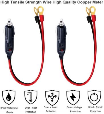 1M Spt-2 12V 24V Cavo solare per auto accenditore di sigarette Adaptatore maschile per 2 terminali anulare