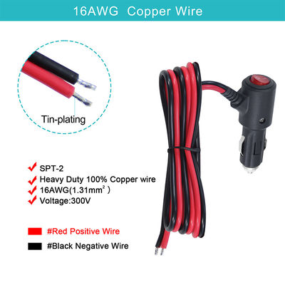 ON OFF Interruttore angolo accenditore di sigarette maschio innesco caricabatterie cavo solare 18AWG 16AWG