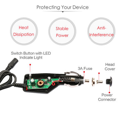 12VDC 24VDC accenditore automatico di sigarette a Jack DC 2.1mm cavo di alimentazione del sigaro