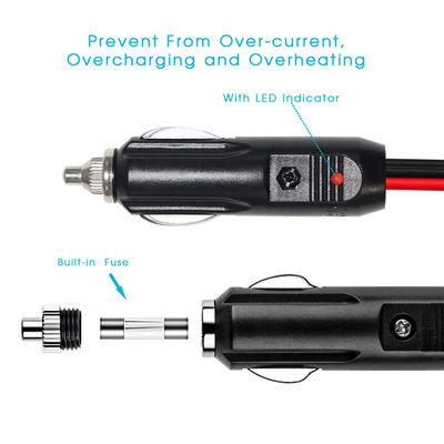 RoHS 24V 2468 18AWG con 2 in 1 Cable accenditore di sigarette auto maschio a presa femminile