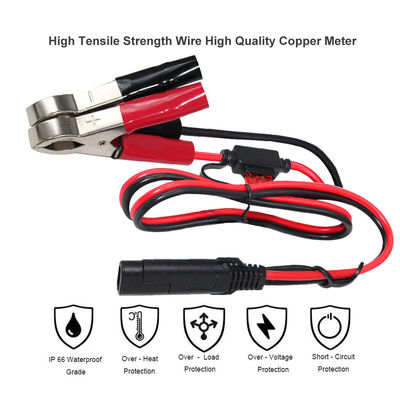 1.5m 5A Fused Alligator Clips To Dc SAE Cable Battery Warterproof