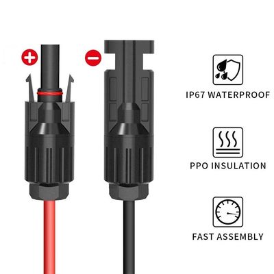 IP67 VDE RV Cavo di alimentazione solare PV connettore solare per l'obiettivo zero plug unipolare