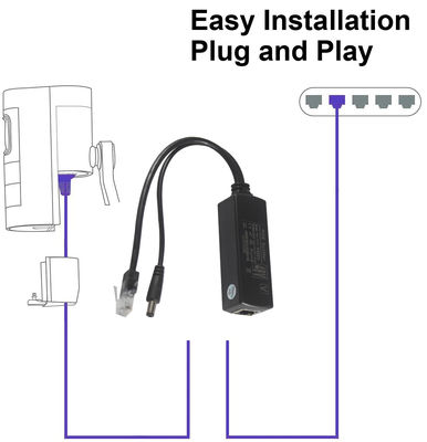 1Gbps Gigabit 12V 3A PoE Splitter Adapter per porta accessoria IP Camera