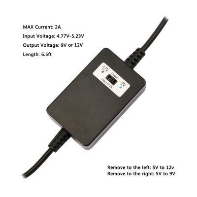Corrente di uscita 2A 1.5m USB A Maschio a DC5521 Converter 12V DC a 5V/9V/12V Step Up Cable