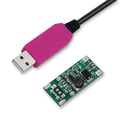 Bianco 3A 2.1mm 5 Volt a 9 Volt USB Converter per cavo di tensione USB