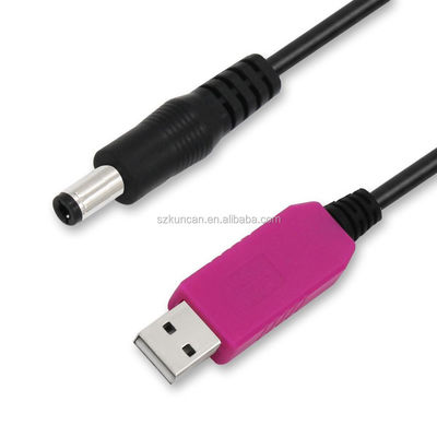 Bianco 3A 2.1mm 5 Volt a 9 Volt USB Converter per cavo di tensione USB