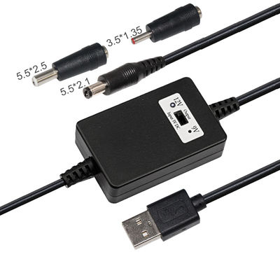 5V a 9V 12V DC Boost Converter Cavo USB per la ricarica del veicolo 5.5*2.1mm Jack