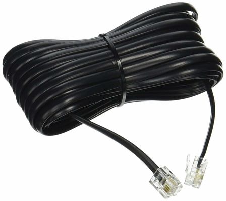 25 piedi RJ11 4P4C 4P2C cavo di estensione del cavo telefonico resistente