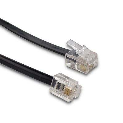 25 piedi RJ11 4P4C 4P2C cavo di estensione del cavo telefonico resistente