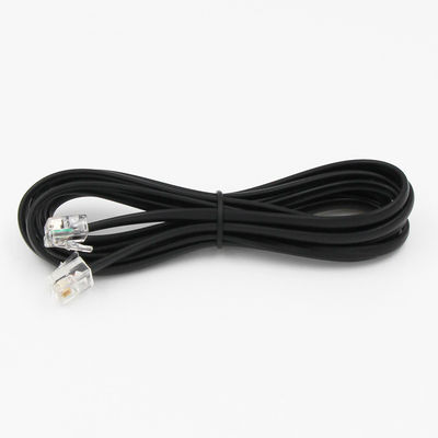 Cavo telefonico RJ11 nero da 25 piedi 4P4C 4P2C prolunga