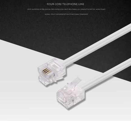 Cable di estensione del telefono standard 4P4C 4P2C 6P2C 6P4C 24AWG-28AWG
