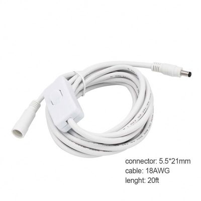 Cable di estensione 12V DC 5.5*2.5 mm maschio a femmina con interruttore 120cm