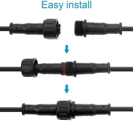 4pin 5pin 6pin rettangolare maschio innesco vite M8 connettore impermeabile 60cm IP65 IP66