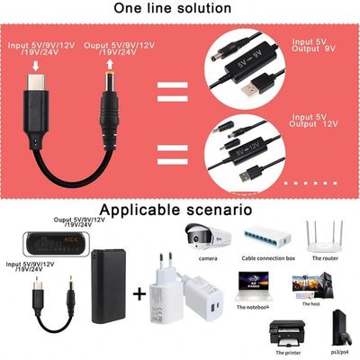 20V 15V 9V 5V PD Cable di ricarica USB Tipo C 3.1 Maschio a DC Maschio 5521 5525mm connettore