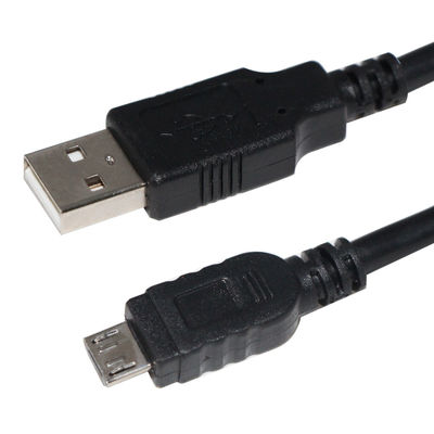 Cable di dati Micro-USB nero per fotocamera e MP3 1m 1.5m Protezione a treccia