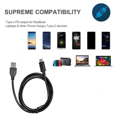 Cable di ricarica veloce tipo C a schermo di foglio bianco/nero 1m/3m